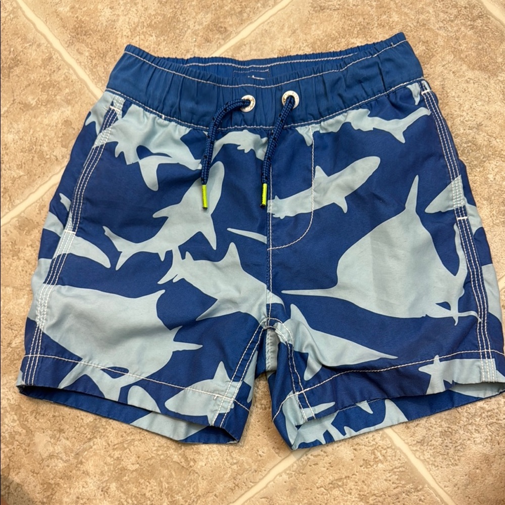 GAP Blue Swim Trunks with Dinosaur Camo